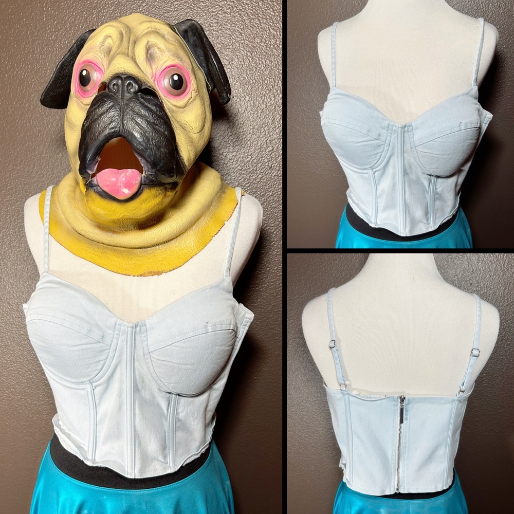Babe Alert, SAY WHAT, denim, corset top!!
